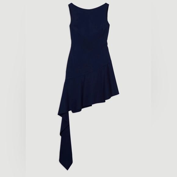 BRAND NEW Karen Millen Polished Tailored Open Back Hem Detail Mini Dress in US 6 - Picture 2 of 7